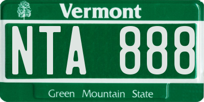 VT license plate NTA888