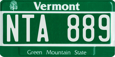 VT license plate NTA889