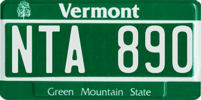 VT license plate NTA890