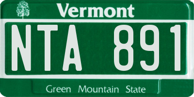 VT license plate NTA891