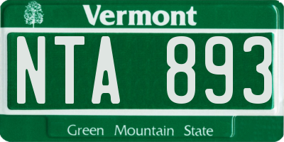 VT license plate NTA893