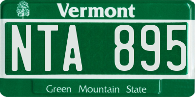 VT license plate NTA895