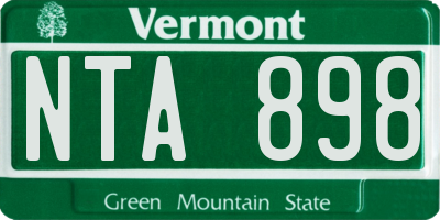 VT license plate NTA898
