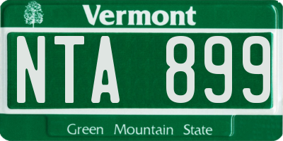 VT license plate NTA899