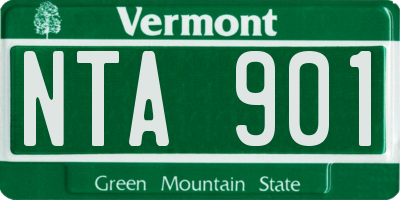 VT license plate NTA901