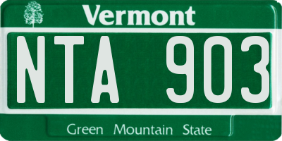 VT license plate NTA903