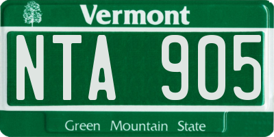 VT license plate NTA905
