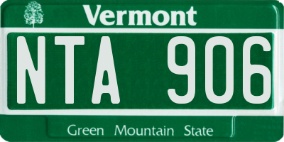 VT license plate NTA906