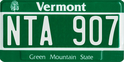 VT license plate NTA907