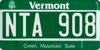 VT license plate NTA908