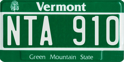VT license plate NTA910