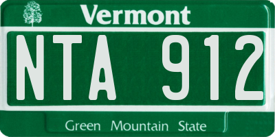 VT license plate NTA912