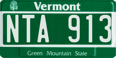 VT license plate NTA913