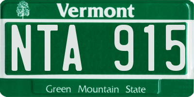 VT license plate NTA915