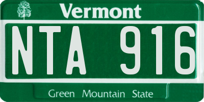 VT license plate NTA916