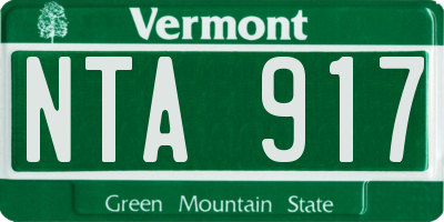 VT license plate NTA917