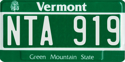 VT license plate NTA919