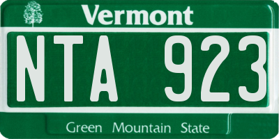 VT license plate NTA923