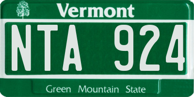 VT license plate NTA924