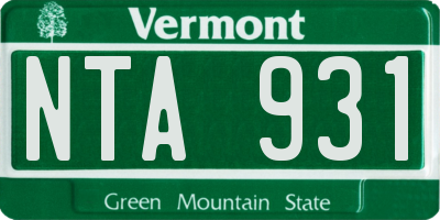 VT license plate NTA931