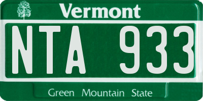 VT license plate NTA933