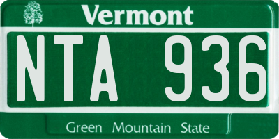 VT license plate NTA936
