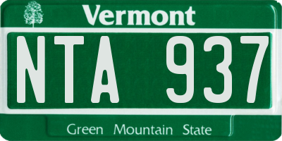 VT license plate NTA937