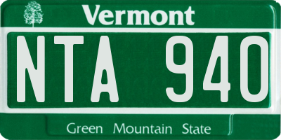 VT license plate NTA940