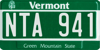 VT license plate NTA941