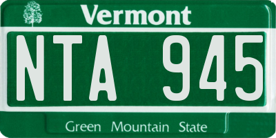 VT license plate NTA945
