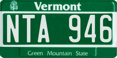 VT license plate NTA946