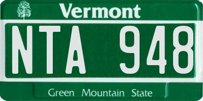 VT license plate NTA948