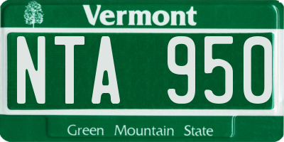 VT license plate NTA950