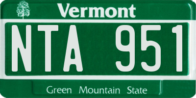 VT license plate NTA951