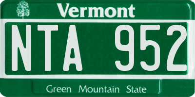 VT license plate NTA952