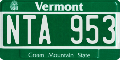 VT license plate NTA953