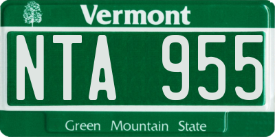 VT license plate NTA955