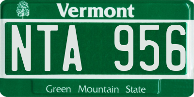 VT license plate NTA956
