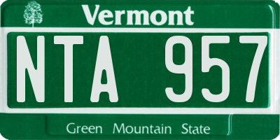 VT license plate NTA957
