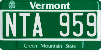 VT license plate NTA959