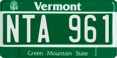 VT license plate NTA961