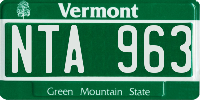 VT license plate NTA963