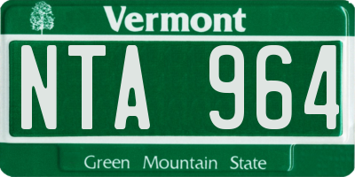 VT license plate NTA964