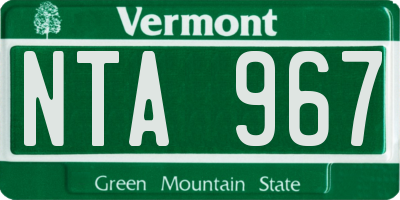 VT license plate NTA967