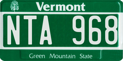 VT license plate NTA968