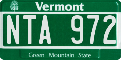 VT license plate NTA972