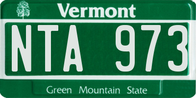 VT license plate NTA973