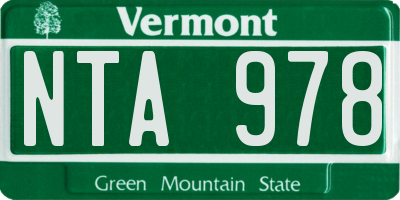 VT license plate NTA978