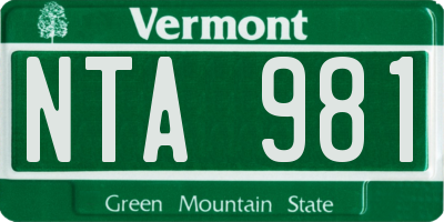 VT license plate NTA981