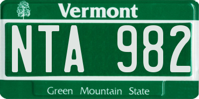 VT license plate NTA982